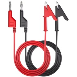P1037 Multimeter Test Lead Crocodile Cable Kit - Red/Black