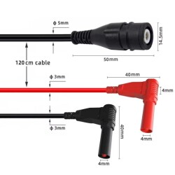 P1207 BNC Male to 4mm Banana Converter Oscilloscope Cable - 120cm - 3