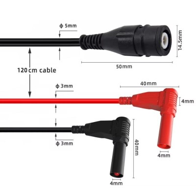 P1207 BNC Male to 4mm Banana Converter Oscilloscope Cable - 120cm - 3