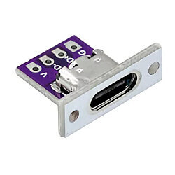 Panel-Mount USB Type-C Female Chassis Connector (4-Pin) - White
