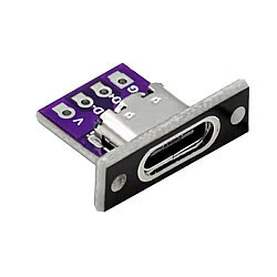 Panel Tipi Type-C Dişi USB Şase 4-Pin - Siyah