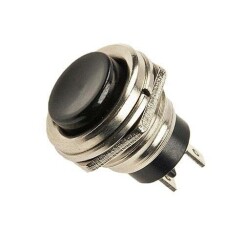 PBS26 16mm Push Buton - Siyah