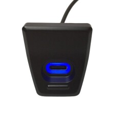 PD Type-C Blue Car Charger Socket - 2