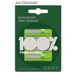 PeakPower 1300mAh 4 AA Rechargeable Batteries
