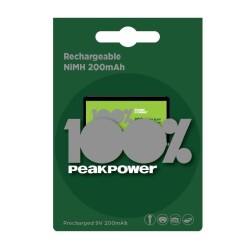 PeakPower 200mAh 9V Rechargeable Battery