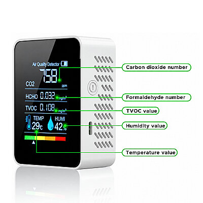 ZN-MT05 5in1 Semiconductor CO2 HCHO TVOC Air Quality Monitor - 2
