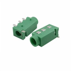 PJ-320D 3.5mm Stereo 4-Pin SMD Jack Dişi - Yeşil