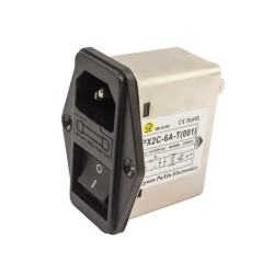 PX2C-6A EMI Filter 6A Switched Male Power Socket - With Fuse Holder