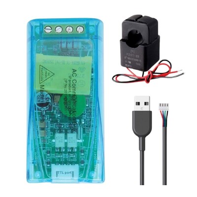 PZEM-004T 100A Tek Fazlı AC Güç İletişim Modülü + Ayrılabilir CT + USB - 1