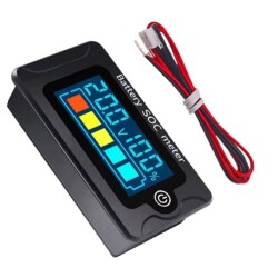 PZEM-009 8-100V Dijital Pil Voltaj Kapasite Göstergesi - Siyah