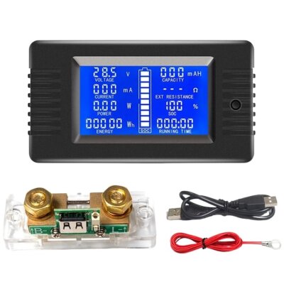 PZEM-015 8-120V 100A Voltmetre Ampermetre - Batarya Kapasite Yöneticisi - 1