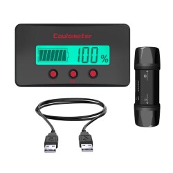 PZEM-033 8-120V Battery Voltage Capacity Indicator + 50A Shunt + 1m USB Cable