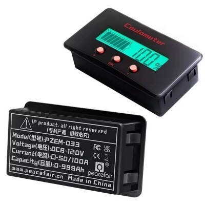 PZEM-033 8-120V Pil Voltaj Kapasite Göstergesi + 50A Şönt + 1m USB Kablo - 2