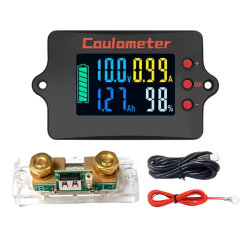 PZEM-037 8-120V 100A Voltmeter Ammeter - Battery Capacity Manager + 100A Shunt + 2m USB Cable