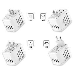 QL-212PQ Universal Çok Fonksiyonlu Seyahat Adaptörü 2x 18W QC + 2x 20W PD - Beyaz - 3