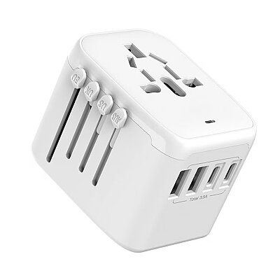 QL-212PQ Universal Multifunctional Travel Adapter 2x 18W QC + 2x 20W PD - White - 1