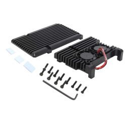 Raspberry Pi 4 Aluminum Cooler Case - Dual Fans - 2