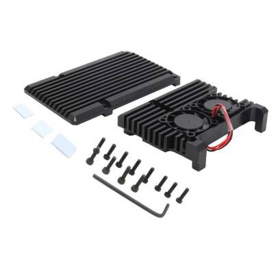 Raspberry Pi 4 Aluminum Cooler Case - Dual Fans - 2