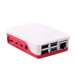 Raspberry Pi 4 Orijinal Muhafaza Kutusu - Beyaz Kırmızı