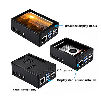 Raspberry Pi 5 3.5-inch 320x480 Display and Case - Active Cooler Included - 3