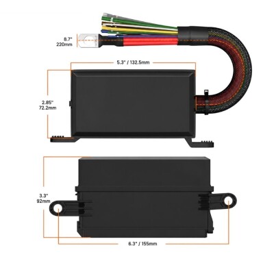 RB-R6F6-RF-W2 6-Way Pre-Wired Automotive Relay and Fuse Box - Includes 6 Relays + 6 Fuses - 2