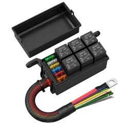 RB-R6F6-RF-W2 6-Yollu Kablolu Otomotiv Röle ve Sigorta Kutusu - 6 Röle + 6 Sigorta Dahil