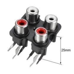 RC14 3.5mm Dual Stereo RCA Jack Female - PCB Type - 4