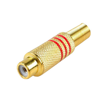 RCA Metal Dişi Konnektör - Kırmızı - 1