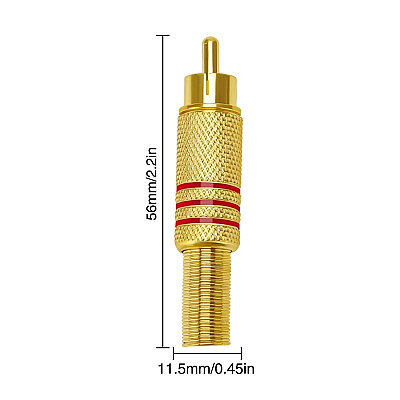 RCA Metal Erkek Konnektör - Kırmızı - 2