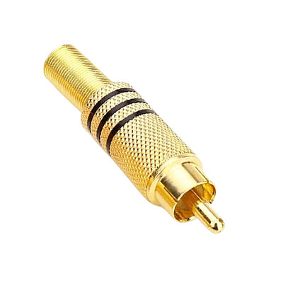RCA Metal Erkek Konnektör - Siyah - 1