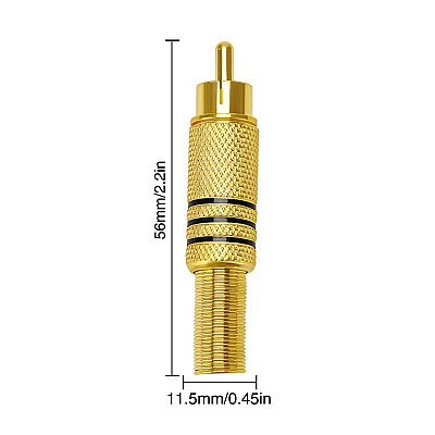 RCA Metal Erkek Konnektör - Siyah - 2
