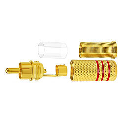 RCA Metal Male Connector - Red - 3