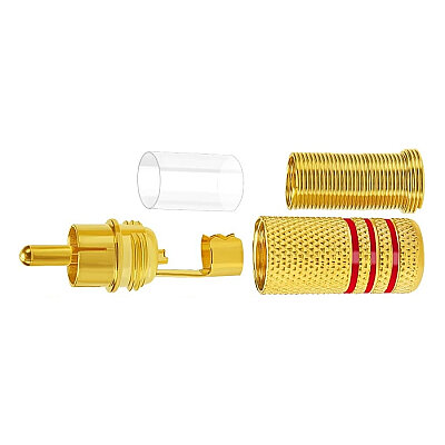 RCA Metal Male Connector - Red - 3