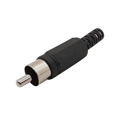 RCA Plastic Male Connector - Black - 1