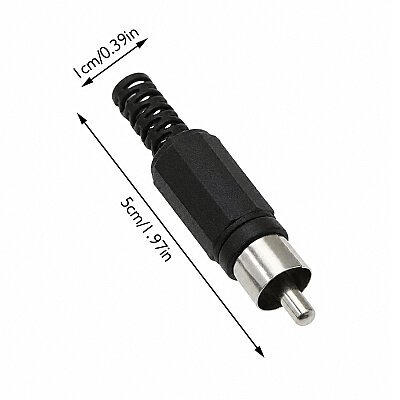 RCA Plastic Male Connector - Black - 2