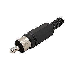 RCA Plastik Erkek Konnektör - Siyah