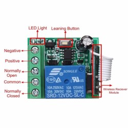 Rf Kablosuz 1 Kanal Röle Modülü Kumanda Seti 12V 10A - 3
