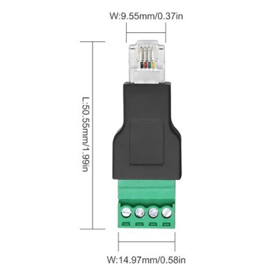 RJ11 6P4C Erkek - 4 Pin Vidalı Terminal Dönüştürücü Adaptör - 3