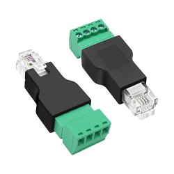 RJ11 6P4C Male to 4-Pin Screw Terminal Converter Adapter