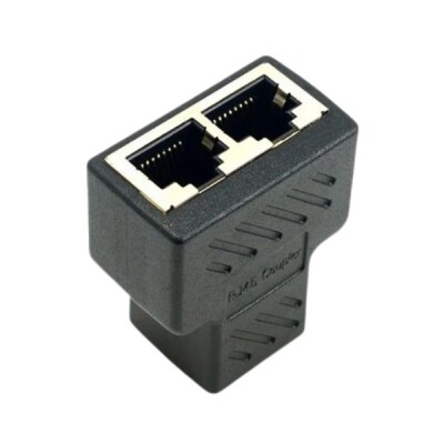 RJ45 1-to-2 Female Splitter Ethernet Connector - 3