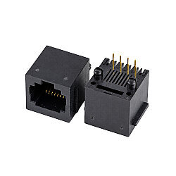 RJ45-5222 8P8C 180° Female Plastic Ethernet Connector - PCB Type - 2