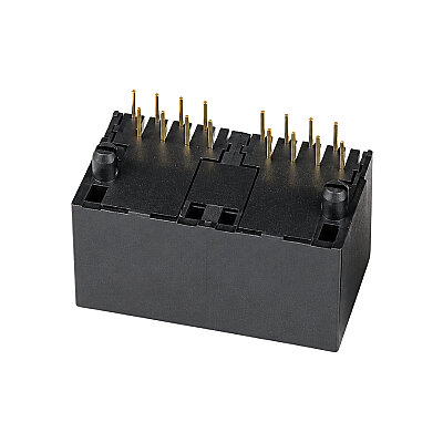 RJ45-5222 Dual 8P8C 180° Female Plastic Ethernet Connector - PCB Type - 2