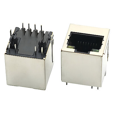 RJ45-5224 8P8C 180° Female Ethernet Connector with LED - PCB Mount - 2