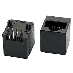 RJ45-5224 8P8C 180° Female Plastic Ethernet Connector - PCB Type - 2