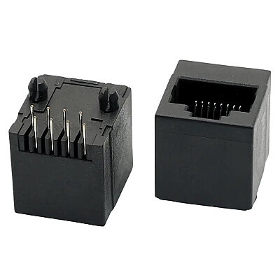 RJ45-5224 8P8C 180C Dişi Plastik Ethernet Konnektörü - PCB Tipi - 2