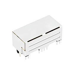 RJ45-5603 Dual 8P8C 90° Female Ethernet Connector with LEDs - PCB Mount - 3