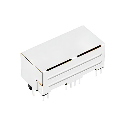 RJ45-5603 Dual 8P8C 90° Female Ethernet Connector with LEDs - PCB Mount - 3