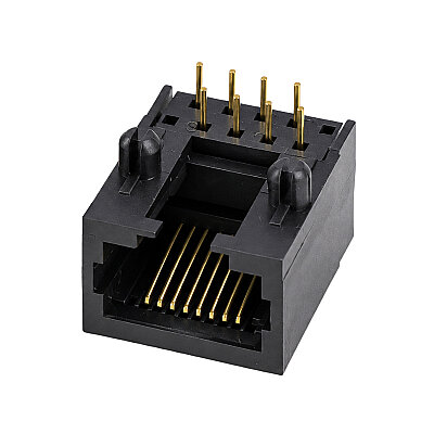 RJ45-5801B 10P8C 90C Dişi Plastik Ethernet Konnektörü - PCB Tipi - 1