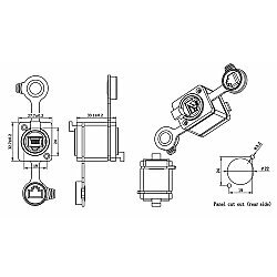 RJ45-63 Compact Female-to-Female Coupler - Waterproof - 2