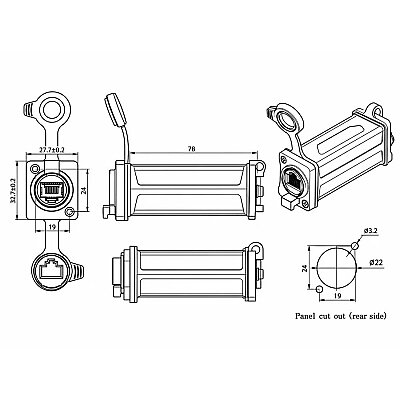 RJ45-63 Female-to-Female Coupler - Waterproof - 3